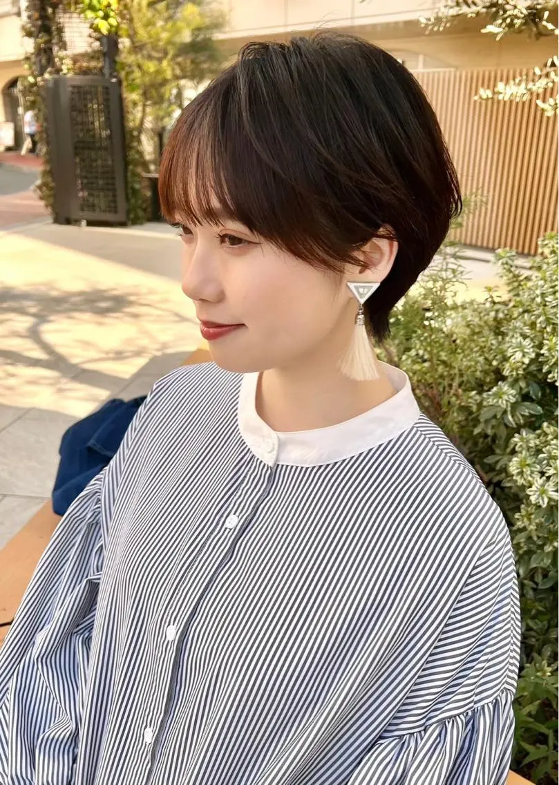 ショート ショートボブ ボブ ショートヘア レイヤー縮毛矯正 ささきすずね💗のヘアスタイル