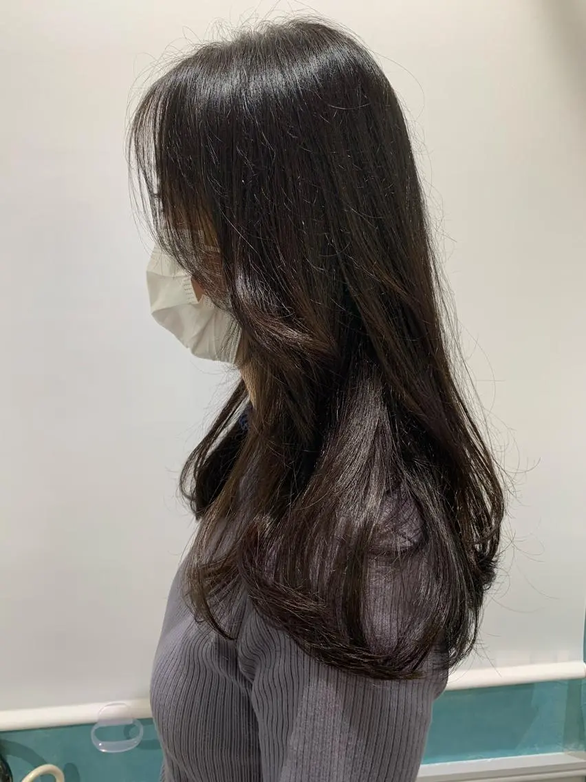 ロング 顔まわりレイヤー 韓国風ヘア レイヤーカット 石畑結華 Lond店長のヘアスタイル