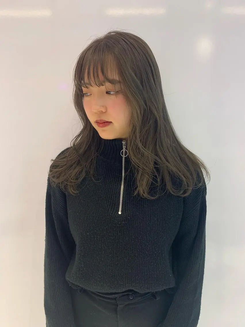 セミロング カラー グレージュ ハッシュカット /MANAMIのヘアスタイル