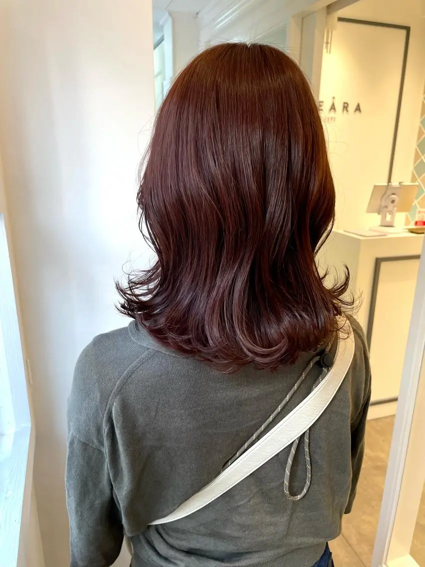 セミロング カラー ブラウンカラー オレンジ オレンジブラウン . AYUKAのヘアスタイル