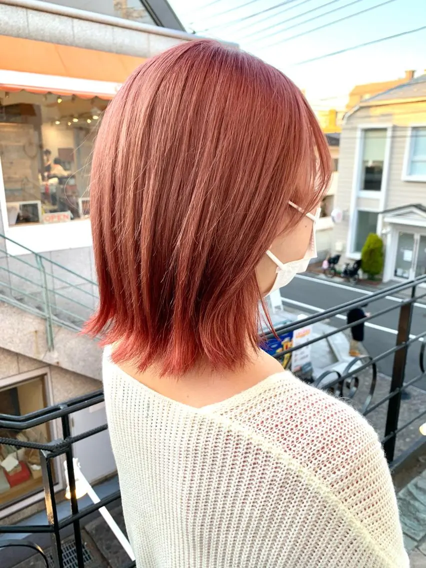 ミディアム カラー カット ヘアカラー トリートメント 平 ちひろのヘアスタイル