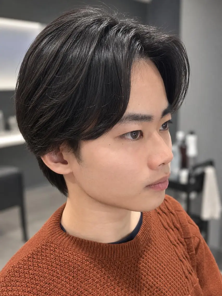 ミディアム カット 縮毛矯正 ANNAメンズカット パーマ縮毛矯正🧡のヘアスタイル