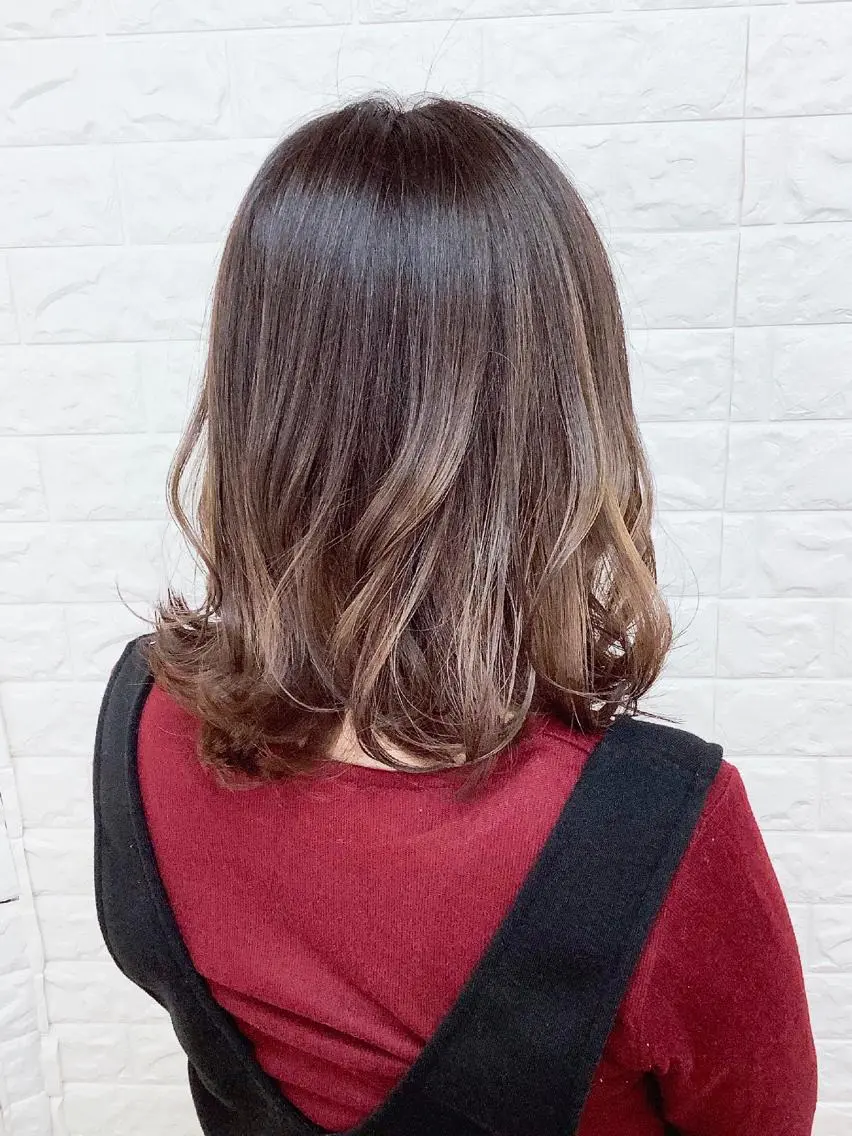 ミディアム カラー 髪質改善縮毛矯正 美容師✂️山崎竜二のヘアスタイル