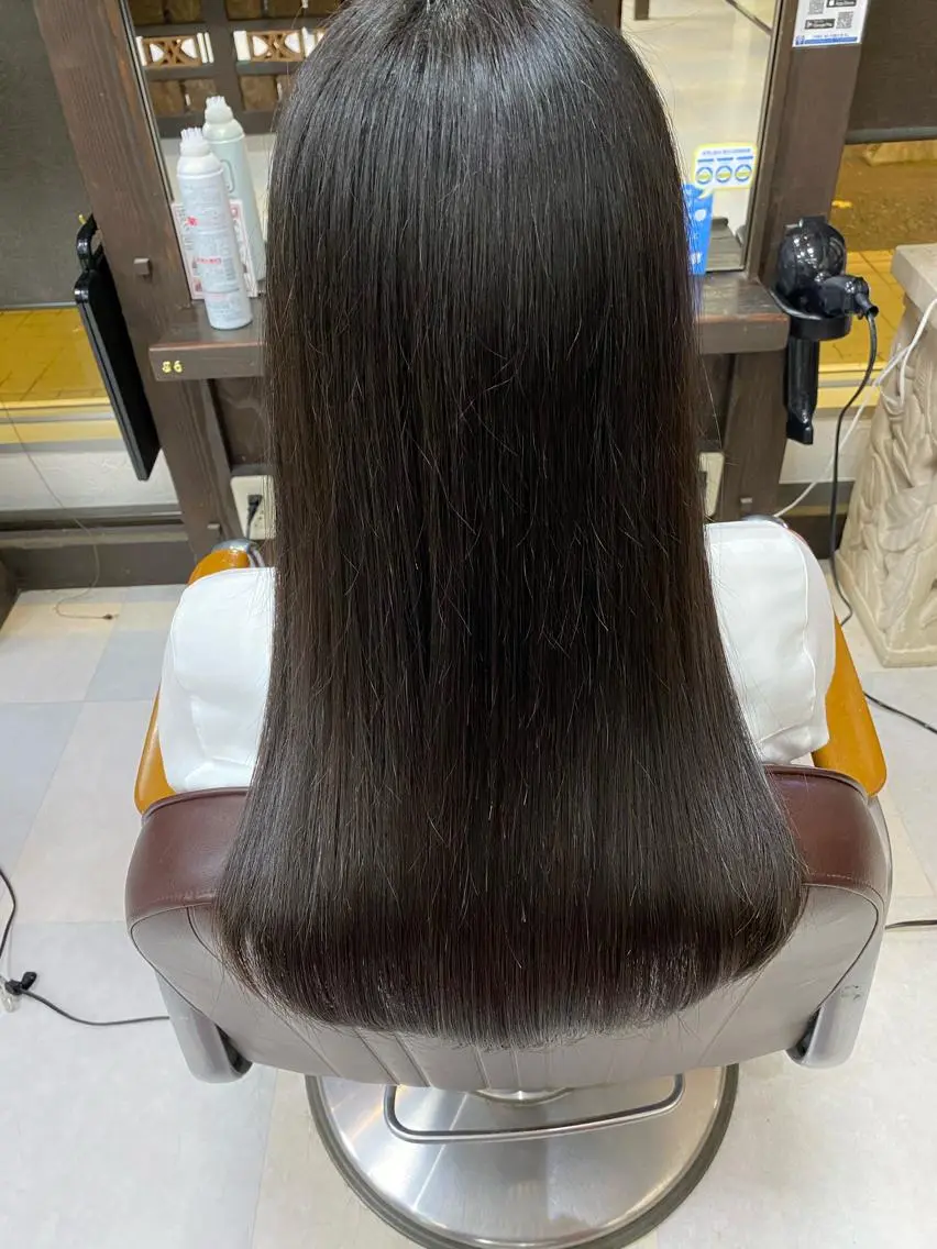 ロング くせ毛 メンズ縮毛矯正 🎖アジマ リョオのヘアスタイル
