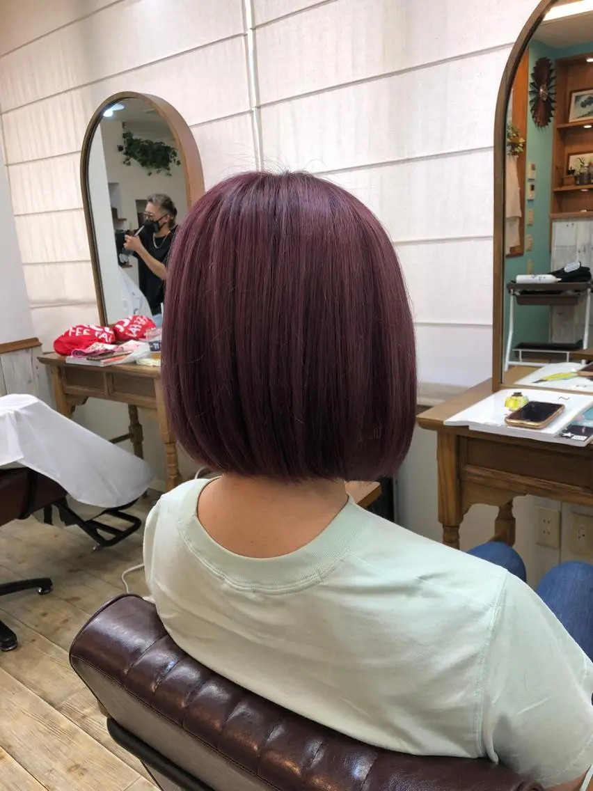 ショート ヘアカラー トリートメント 髪質改善個室サロン' 白髪ぼかし・縮毛矯正のヘアスタイル
