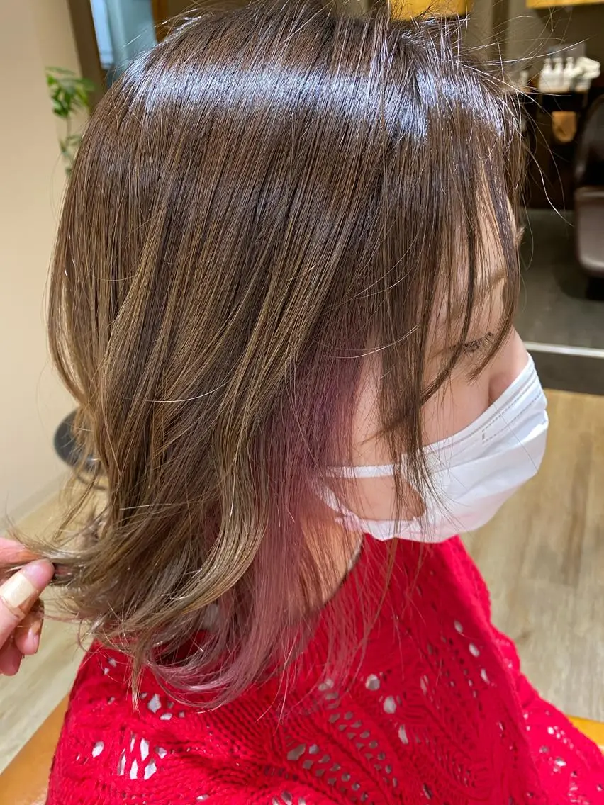 ミディアム カラー イヤリングカラー 田中 美沙希のヘアスタイル