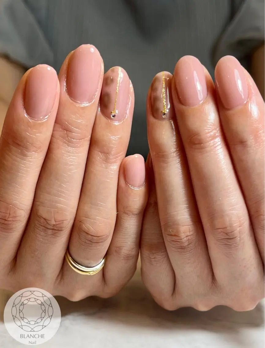 ネイル アートネイル ジェルネイル オフィスネイル パラジェル ピンク BLANCHE Nailのネイルデザイン