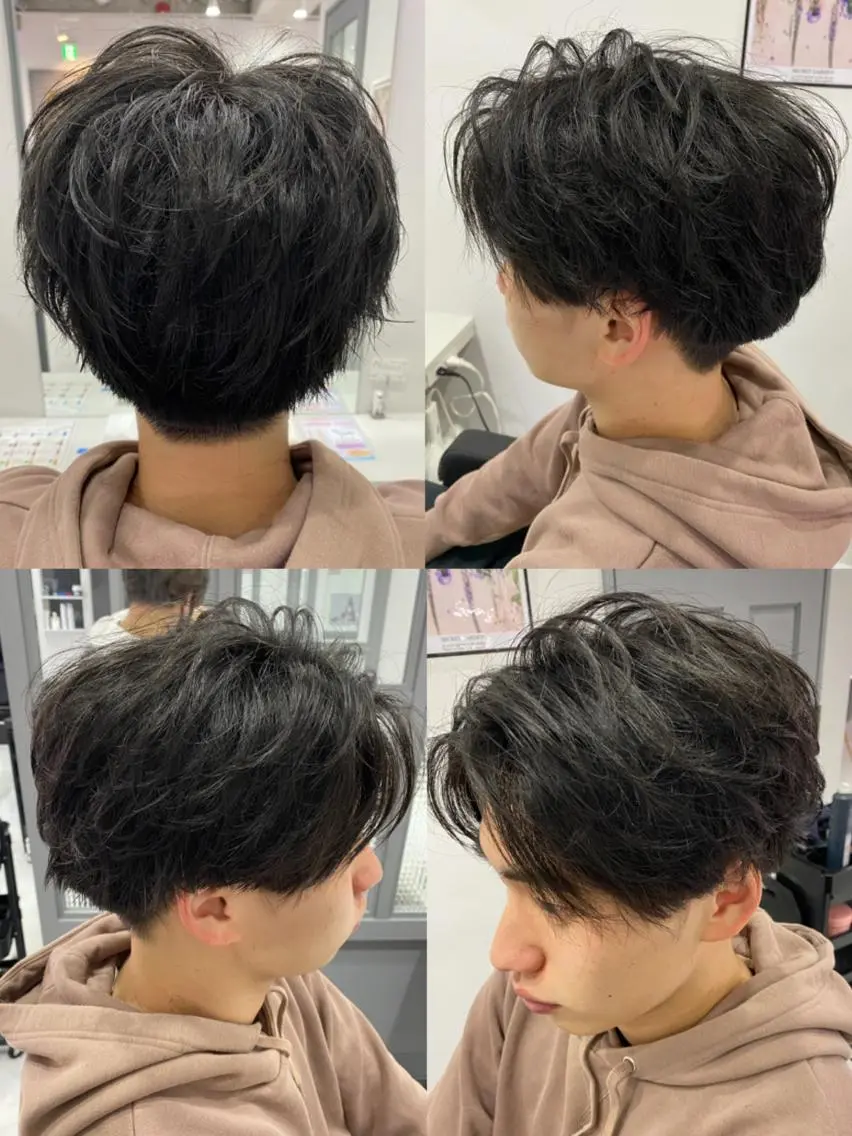 ショート カラー パーマ メンズ カット 🔥メンズパーマ 特化 渡辺一翔のヘアスタイル