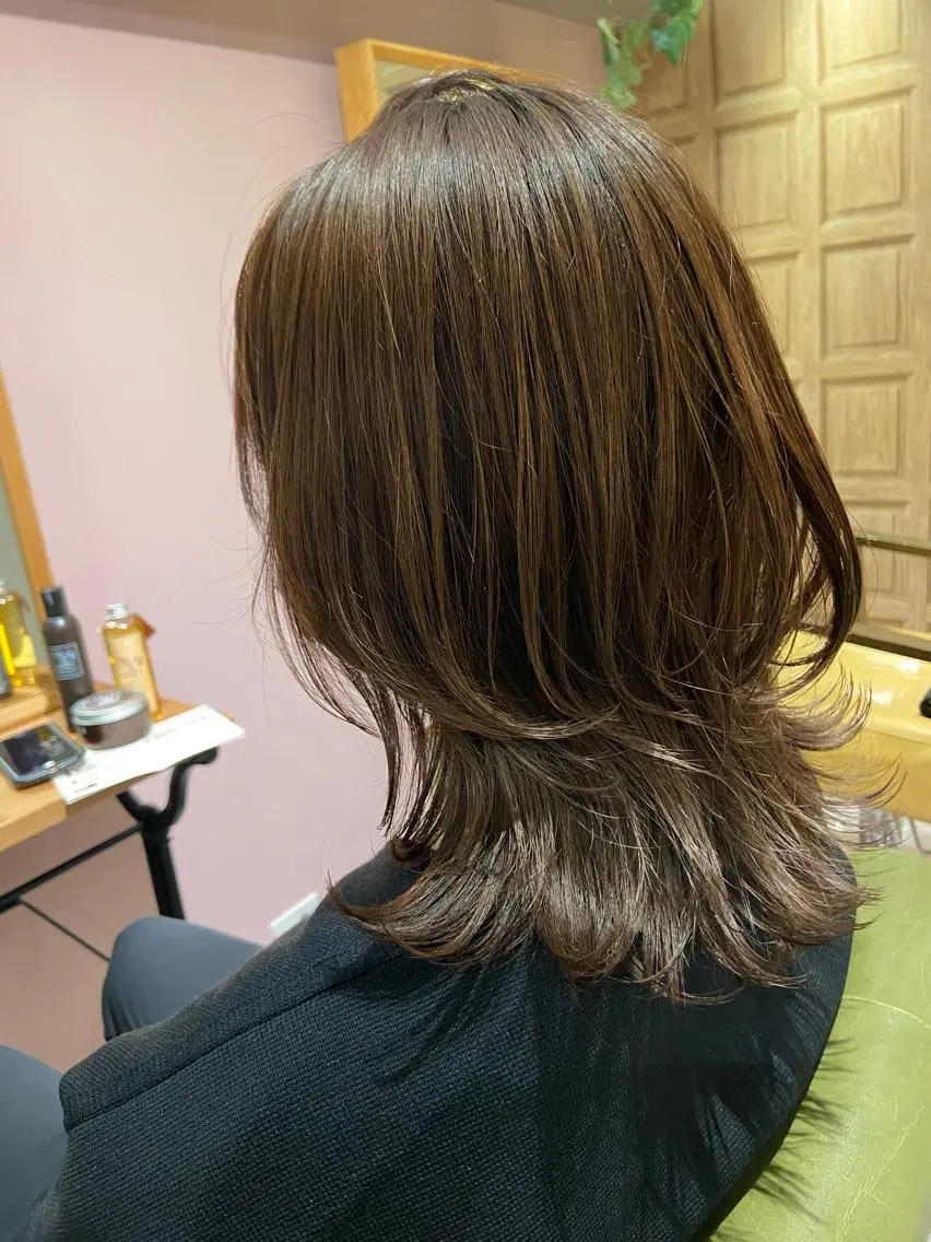 ミディアム レイヤーカット ウルフカット ウルフレイヤー 滝口 江梨🔅のヘアスタイル