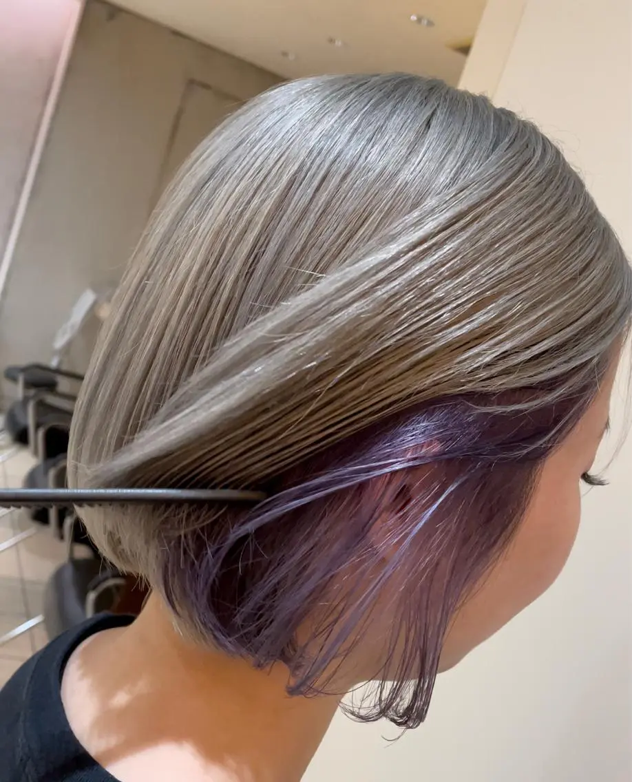 ショート カラー カット ヘアカラー トリートメント NINE+/代表 ブリーチ特化型サロンのヘアスタイル