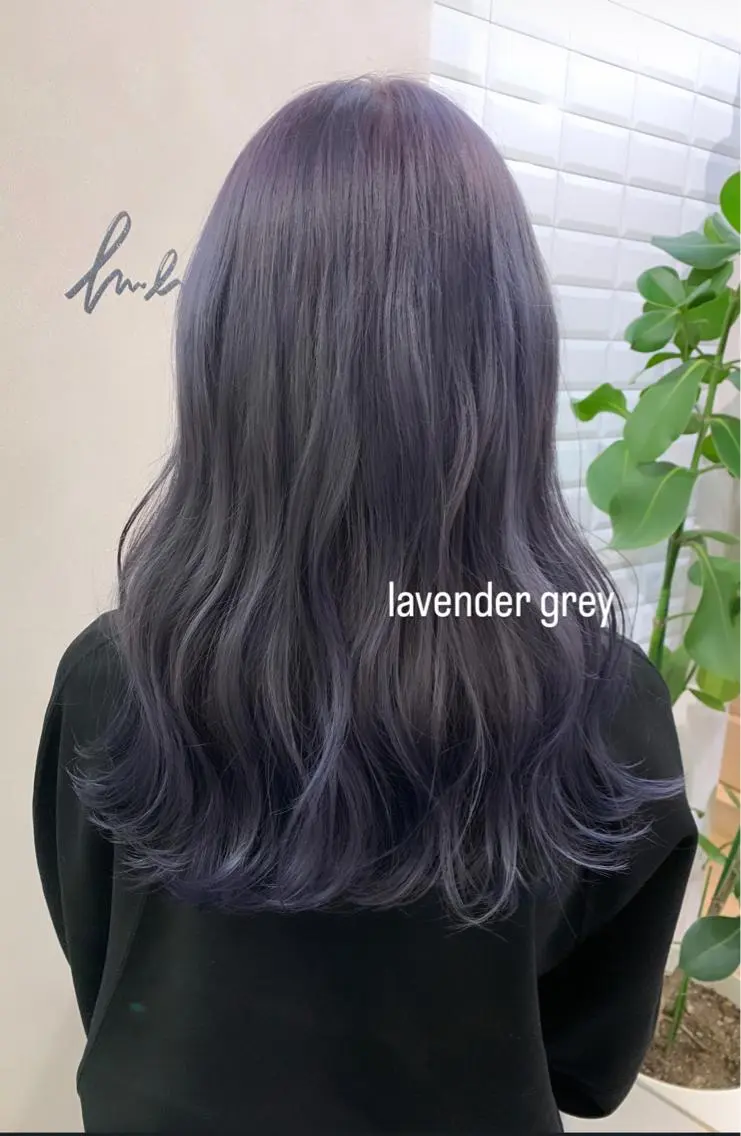 ロング カラー ブリーチ ラベンダーカラー ラベンダーグレー カット ヘアカラー トリートメント hubhair レイヤー/透明感のヘアスタイル