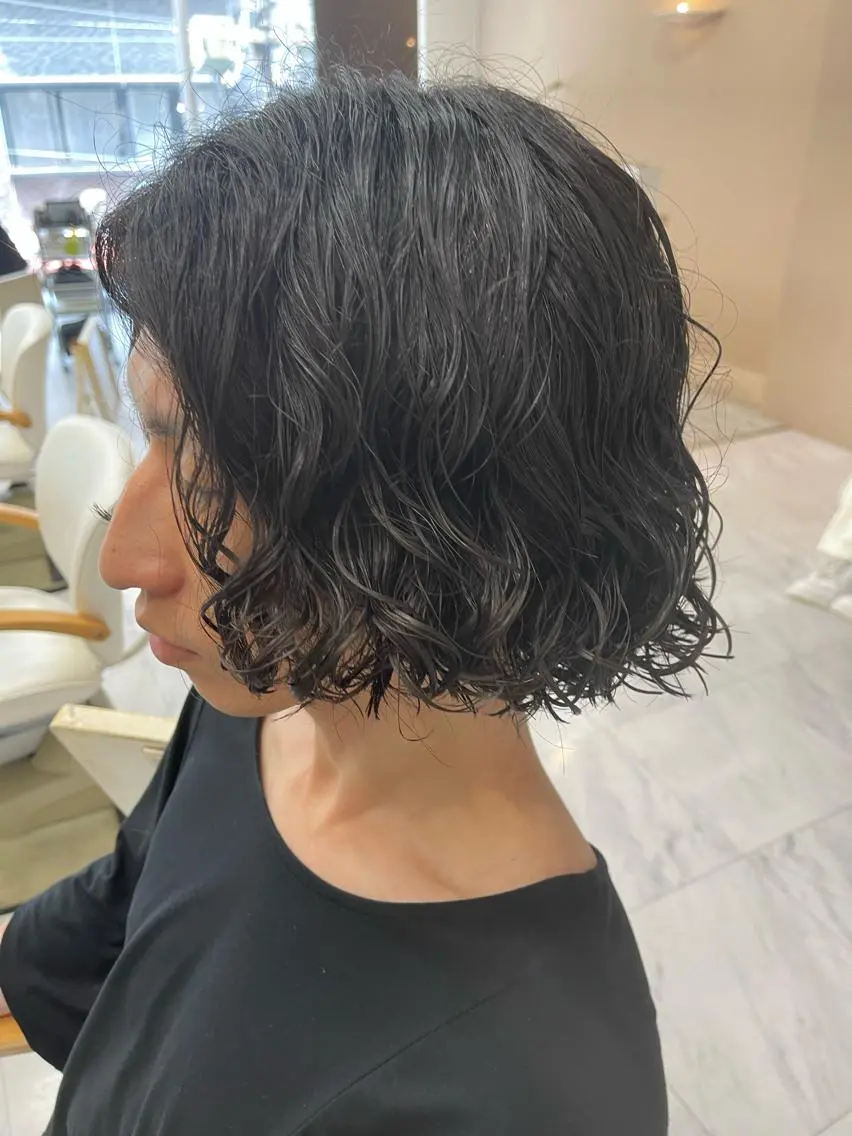 ミディアム パーマ メンズ ミディアムパーマ メンズパーマ スパイラルパーマ 🌻メンズカット 落合諒🌻のヘアスタイル