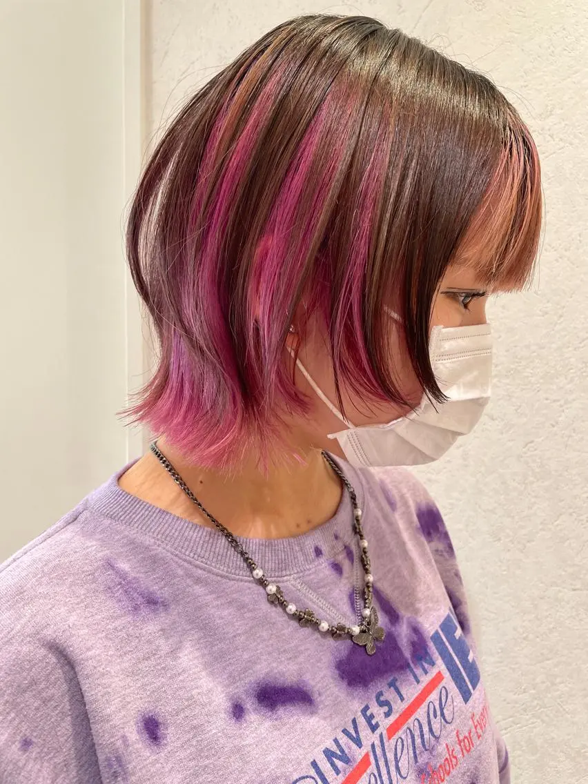 ショート カラー ヘアカラー 似合わせ レイヤー須川のヘアスタイル