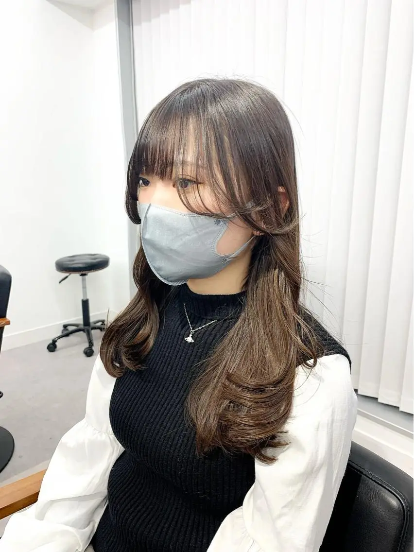 ミディアム カラー パーマ ヘアアレンジ メンズ キッズ ネイル マツエク・マツパ アイブロウ トリートメント 似合せレイヤー/ 柔らか透明感カラーのヘアスタイル