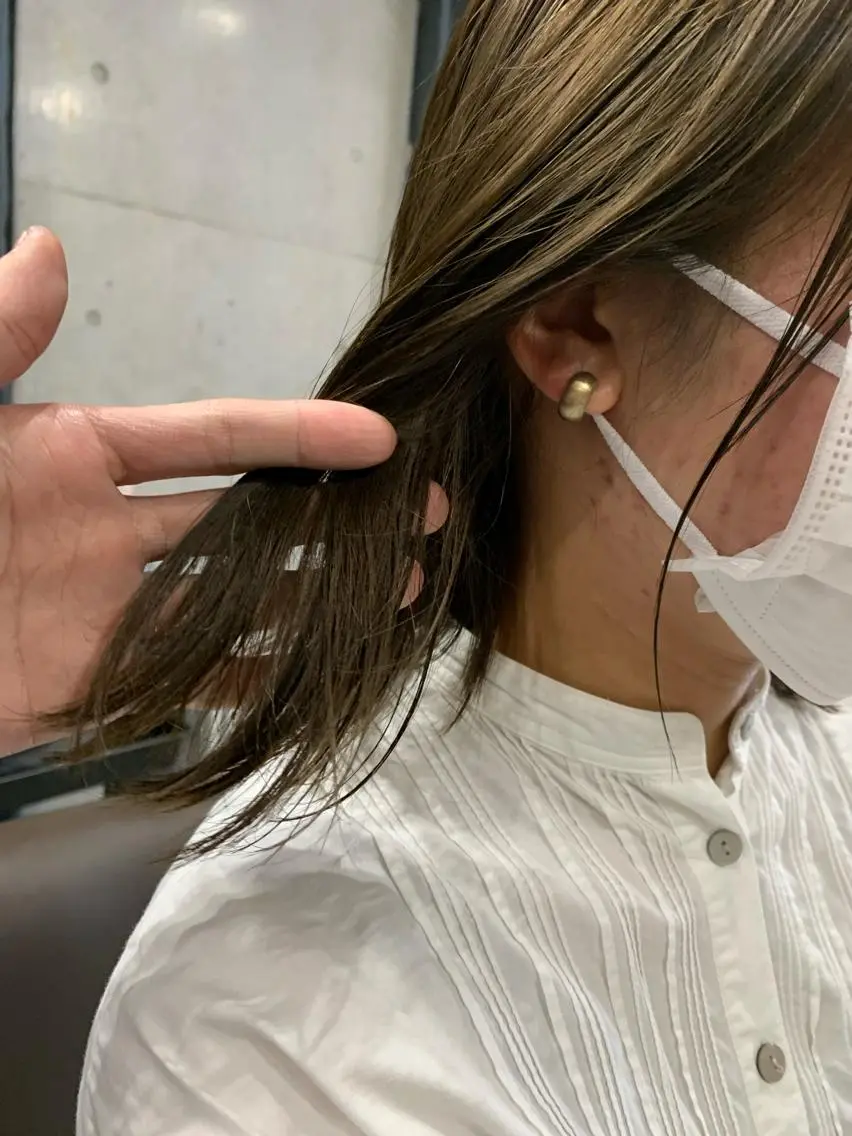 ミディアム カラー ボブパーマコテ巻き風 パーマNo1深江秀平のヘアスタイル
