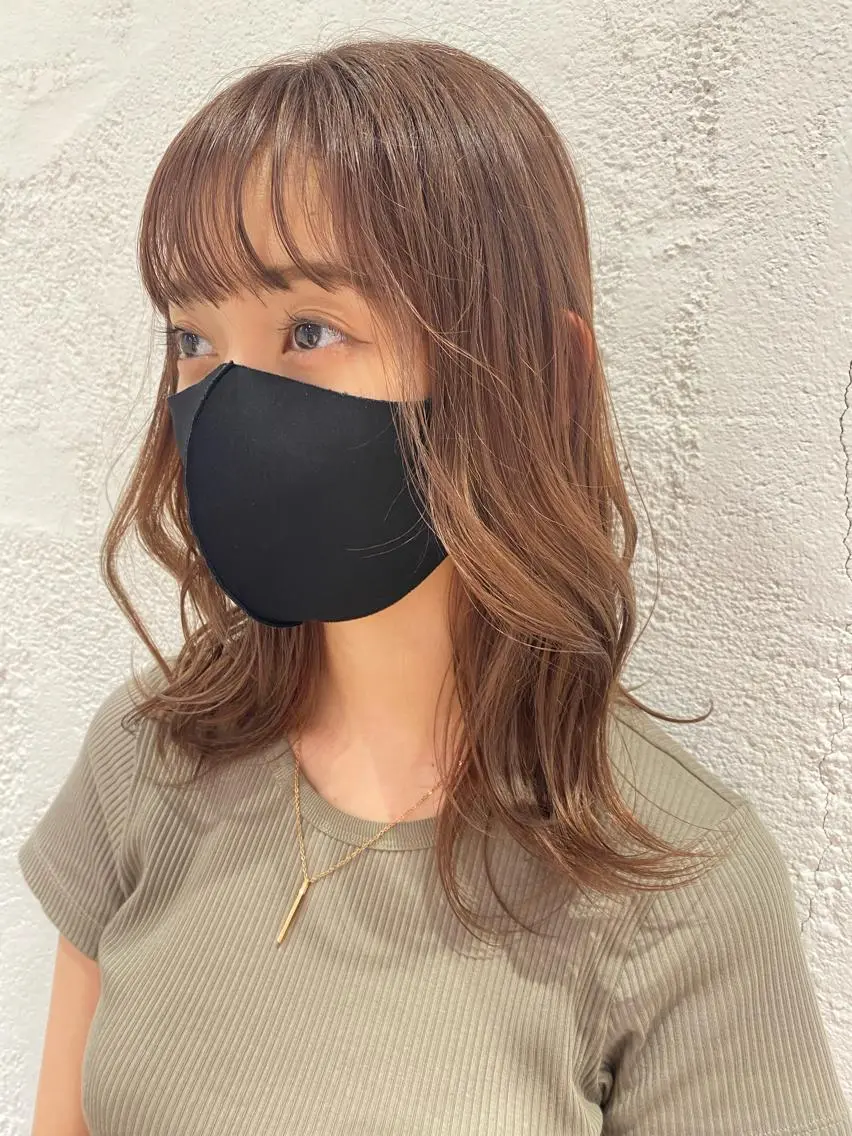 セミロング ヘアカラー 🐩透明感ミルクティ ーピンクニイナ🐩のヘアスタイル
