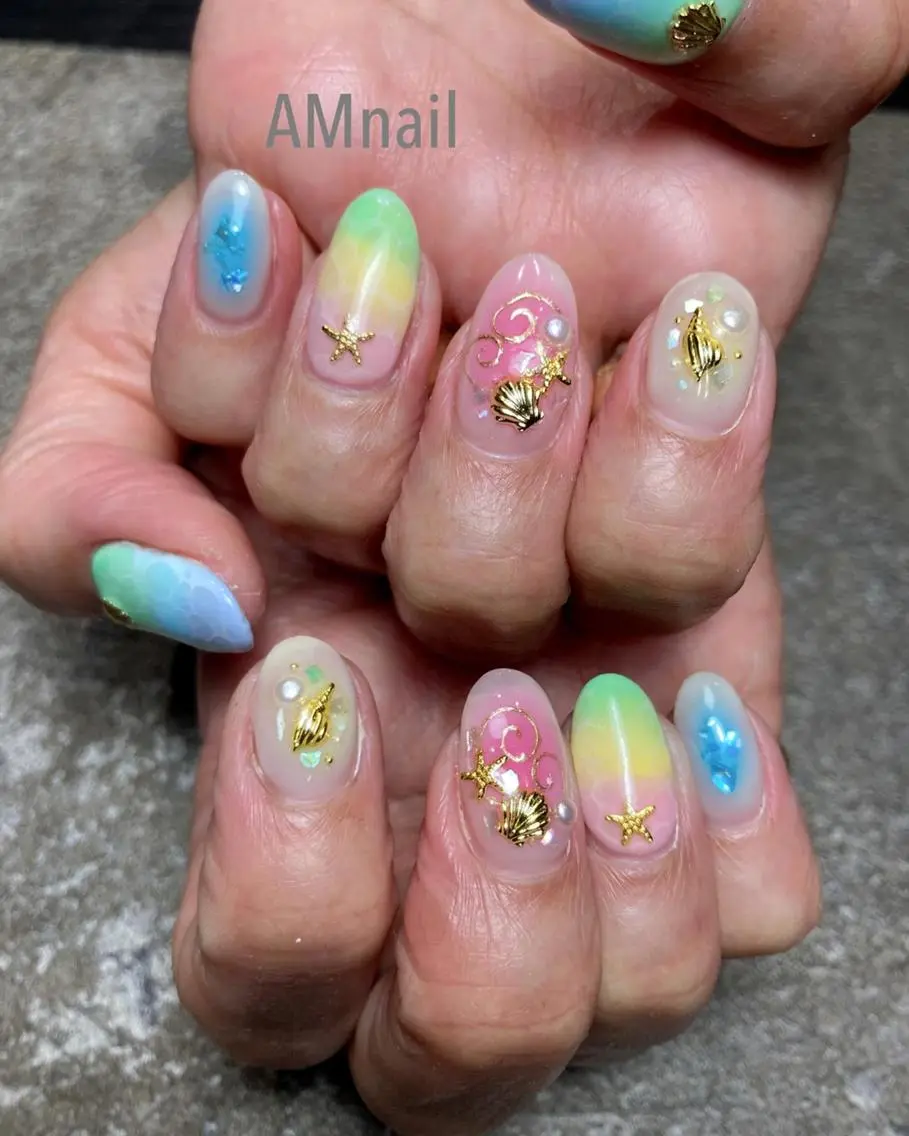 ネイル アートネイル 持ち込み ハンドネイル Am:nail 柏 SUE（スゥ）のネイルデザイン