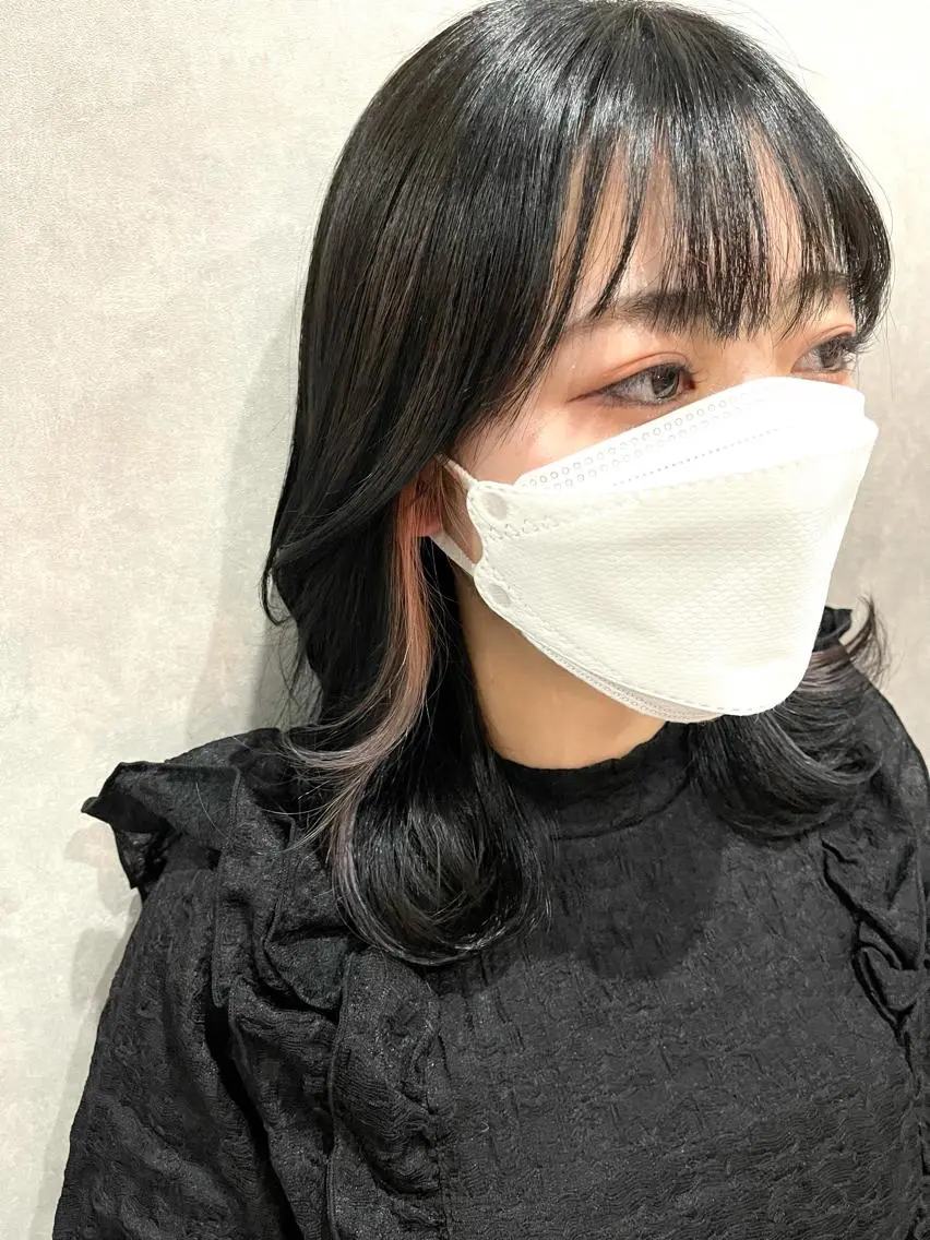 ミディアム カラー カット ヘアカラー トリートメント 一ノ瀬 暁のヘアスタイル