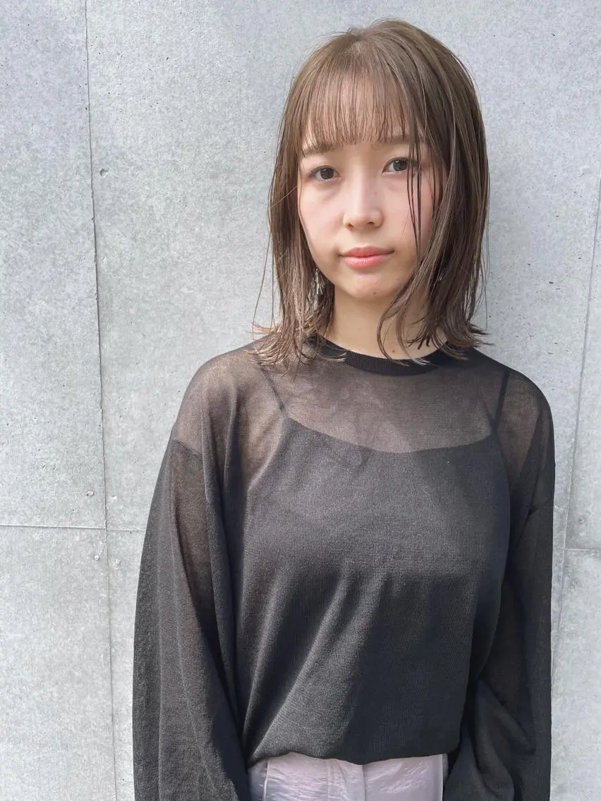 ミディアム カラー ブリーチ 透明感カラー ブリーチなしカラー カット ヘアカラー トリートメント センスをお届けします 大谷将生infpのヘアスタイル