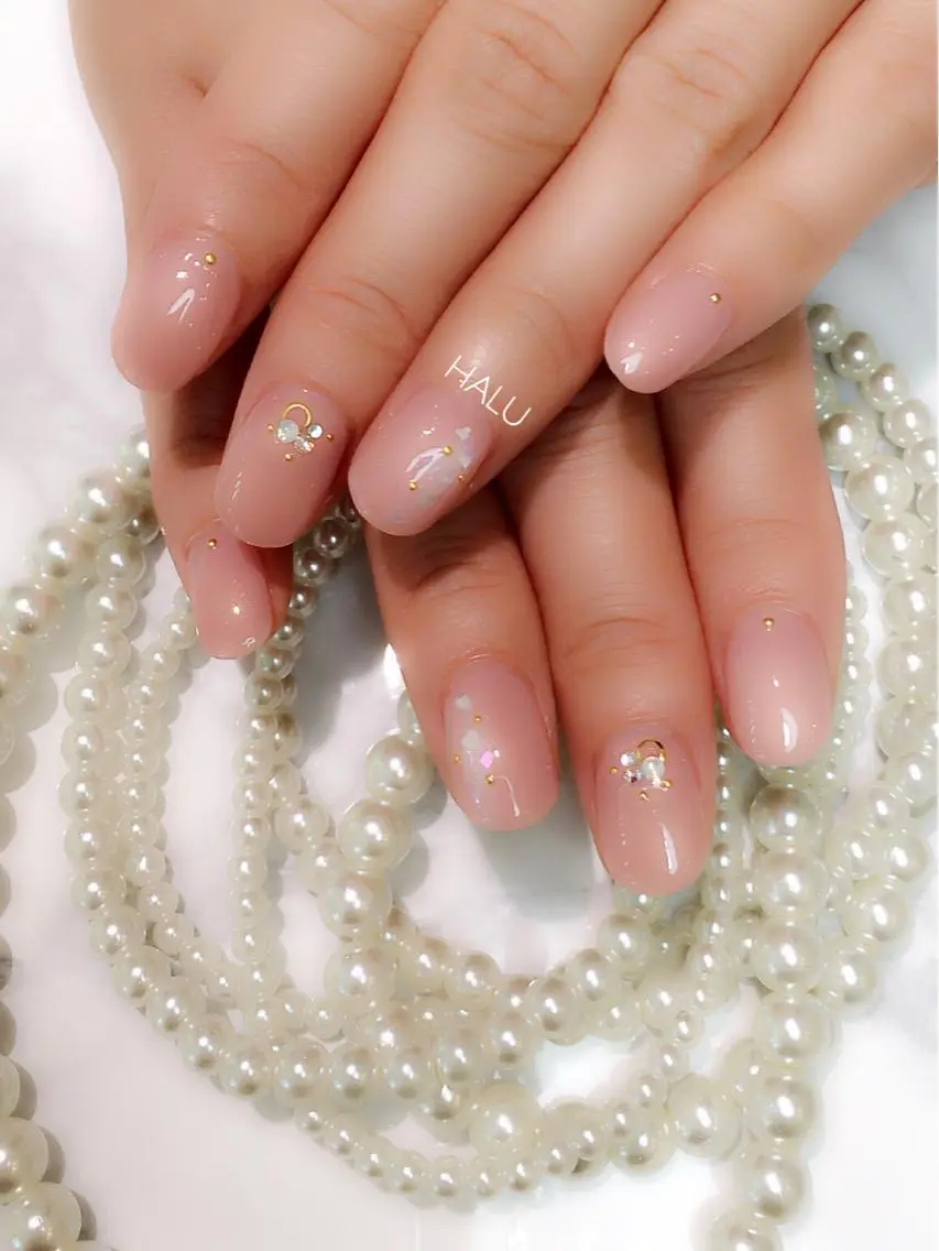 ネイル アートネイル シンプルネイル ストーンネイル HALU ハルのネイルデザイン