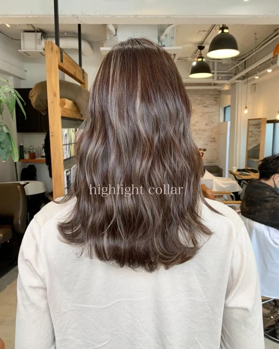 セミロング ハイライト 秋葉原 柏木絢汰 ✨当日予約okのヘアスタイル