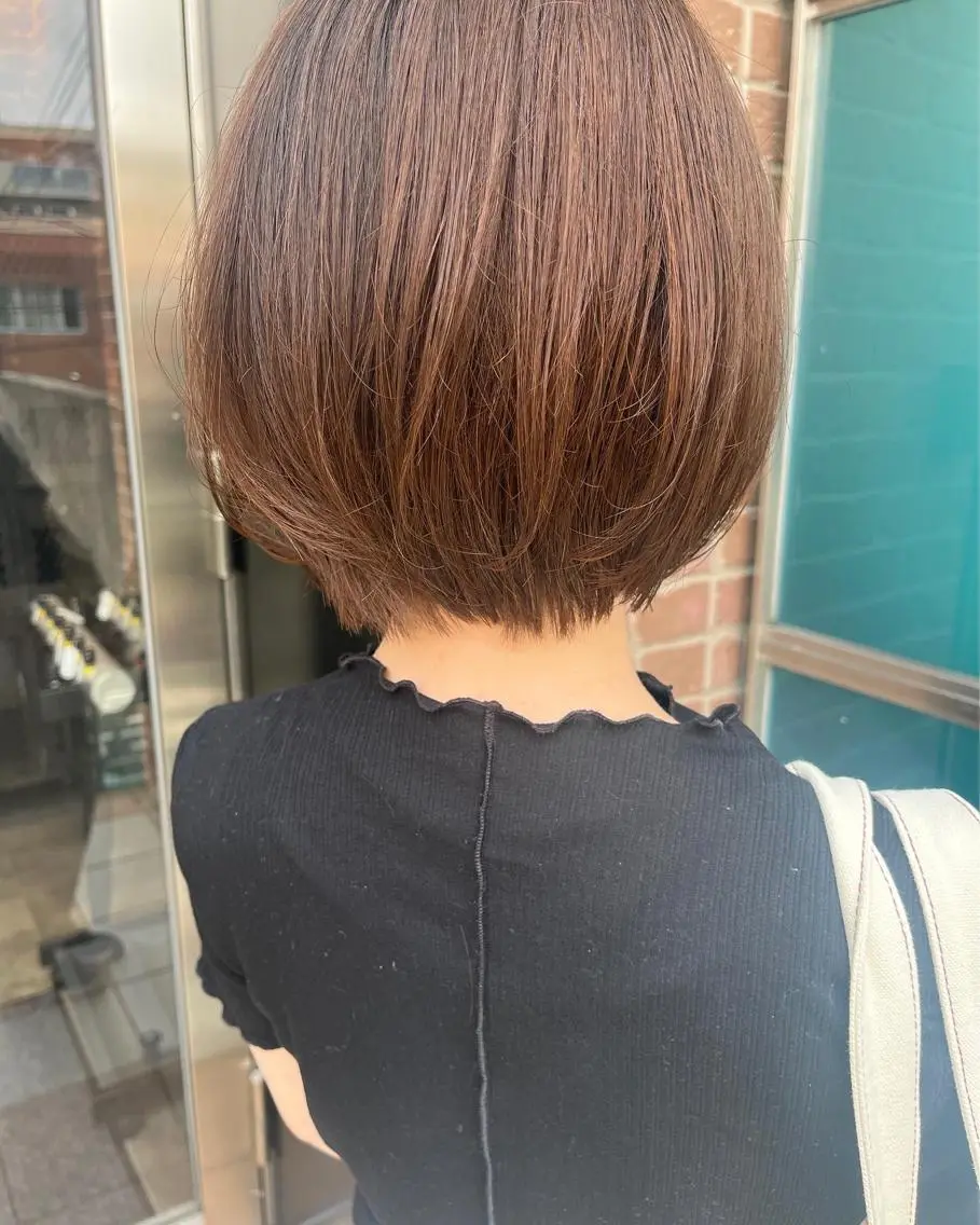ショート カラー パーマ ヘアアレンジ メンズ キッズ ネイル マツエク・マツパ アイブロウ メンズパーマ ブラウンカラー ケアカラー 透明感カラー ピンクカラー 久木原 ゆりのヘアスタイル