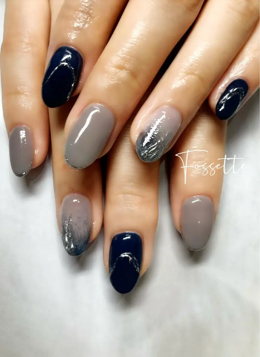 ネイル ミラーネイル ニュアンスネイル ワンカラーネイル ハンドネイル nailsalon Fossetteのネイルデザイン