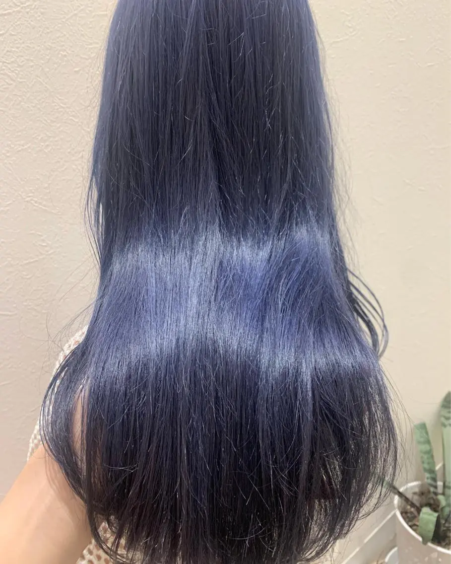 ロング カラー ブリーチ ブルーカラー ブルーラベンダー ラベンダーカラー カット ヘアカラー トリートメント hubhair レイヤー/透明感のヘアスタイル
