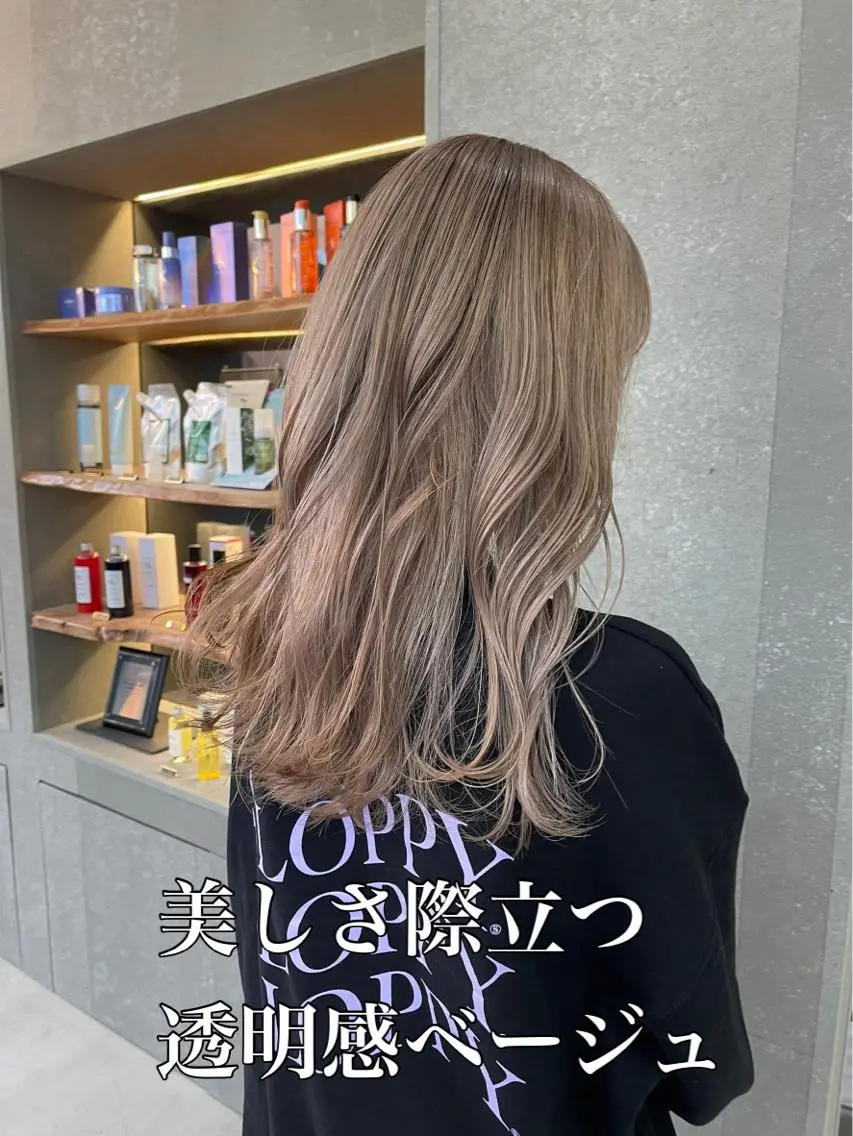 ミディアム カラー ハイトーンカラー ヘアカラー トリートメント ヘアセット 縮毛矯正×艶髪カラー 髪質改善/三ツ木のヘアスタイル