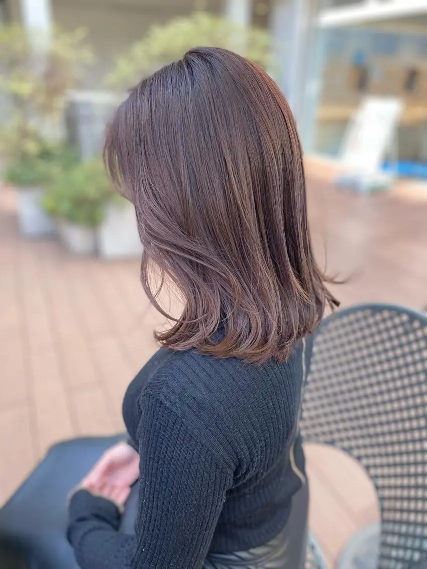 ミディアム カラー ベージュカラー ラベンダーカラー ラベンダーベージュ 鈴木早記 insta →saki_03sのヘアスタイル