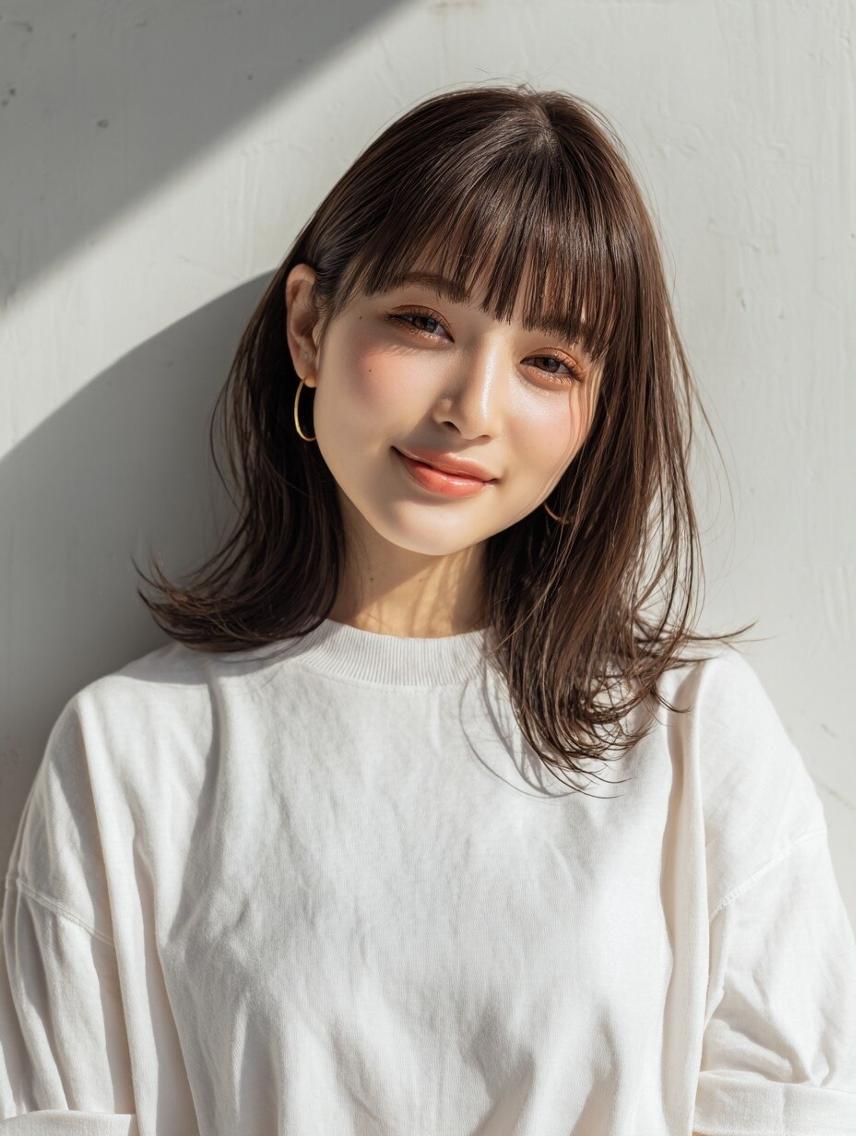 ミディアム カット 🌈髪質改善🌈 過去の1艶サラ体験✨のヘアスタイル