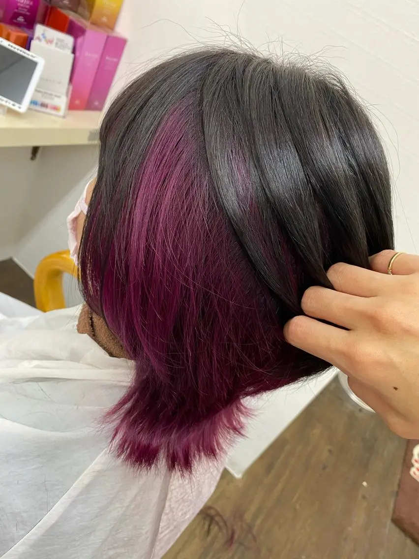 ミディアム カラー ウルフカット IwAsh大和駅前店 河野亜里香のヘアスタイル