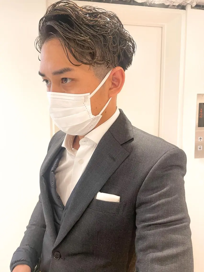 パーマ メンズ カット パーマ ショート✨ボブ✨代表 新田見美仁のヘアスタイル