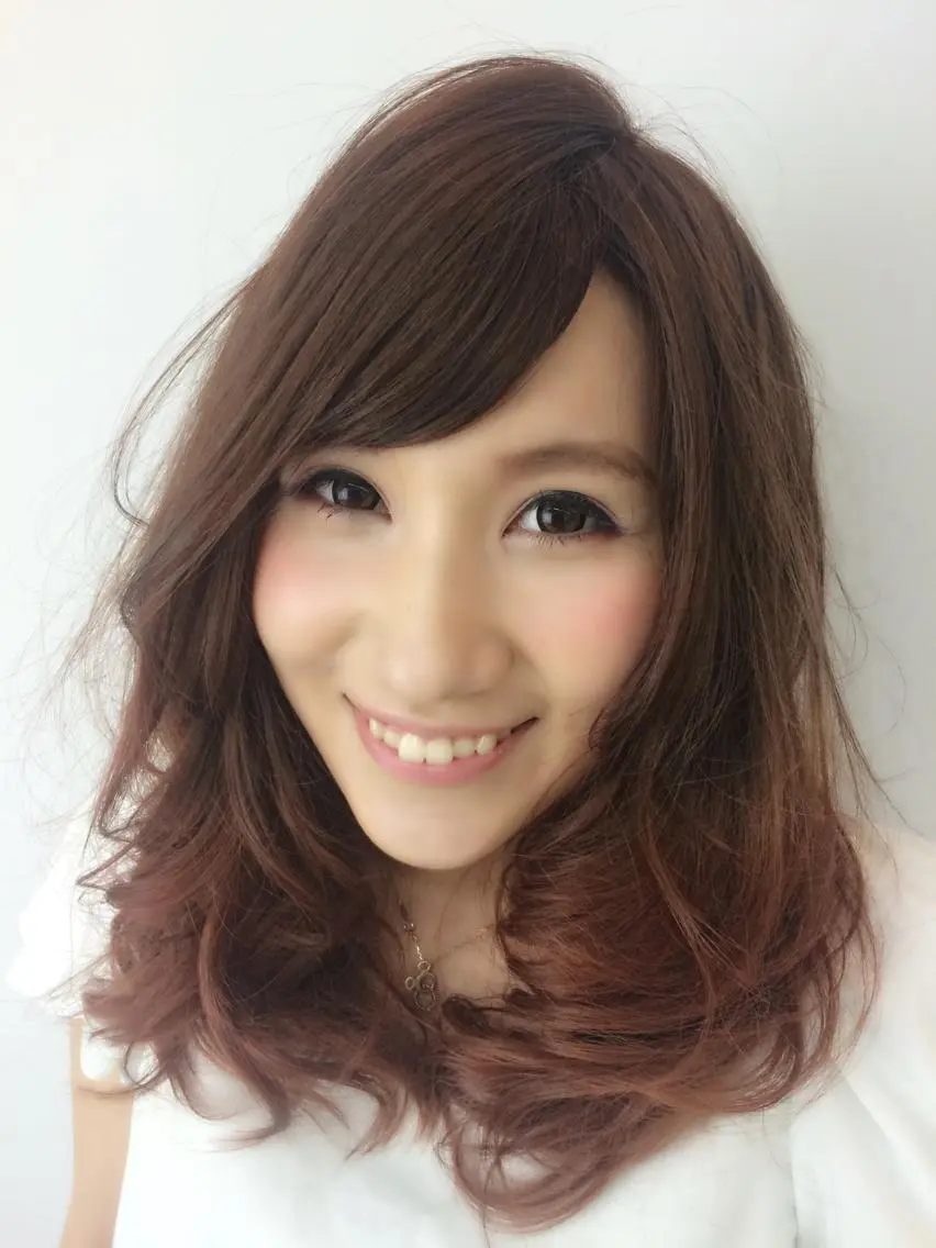 セミロング ロング カラー パーマ グラデーションカラー ピンクカラー K△N△♡かな ヘア&まつげのマツエク・マツパデザイン