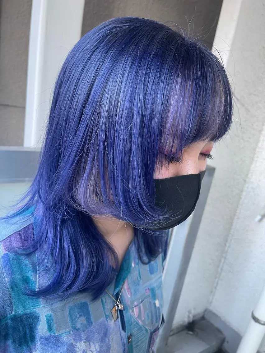 セミロング カラー 岩谷/ブリーチ 🪽透明感カラーのヘアスタイル