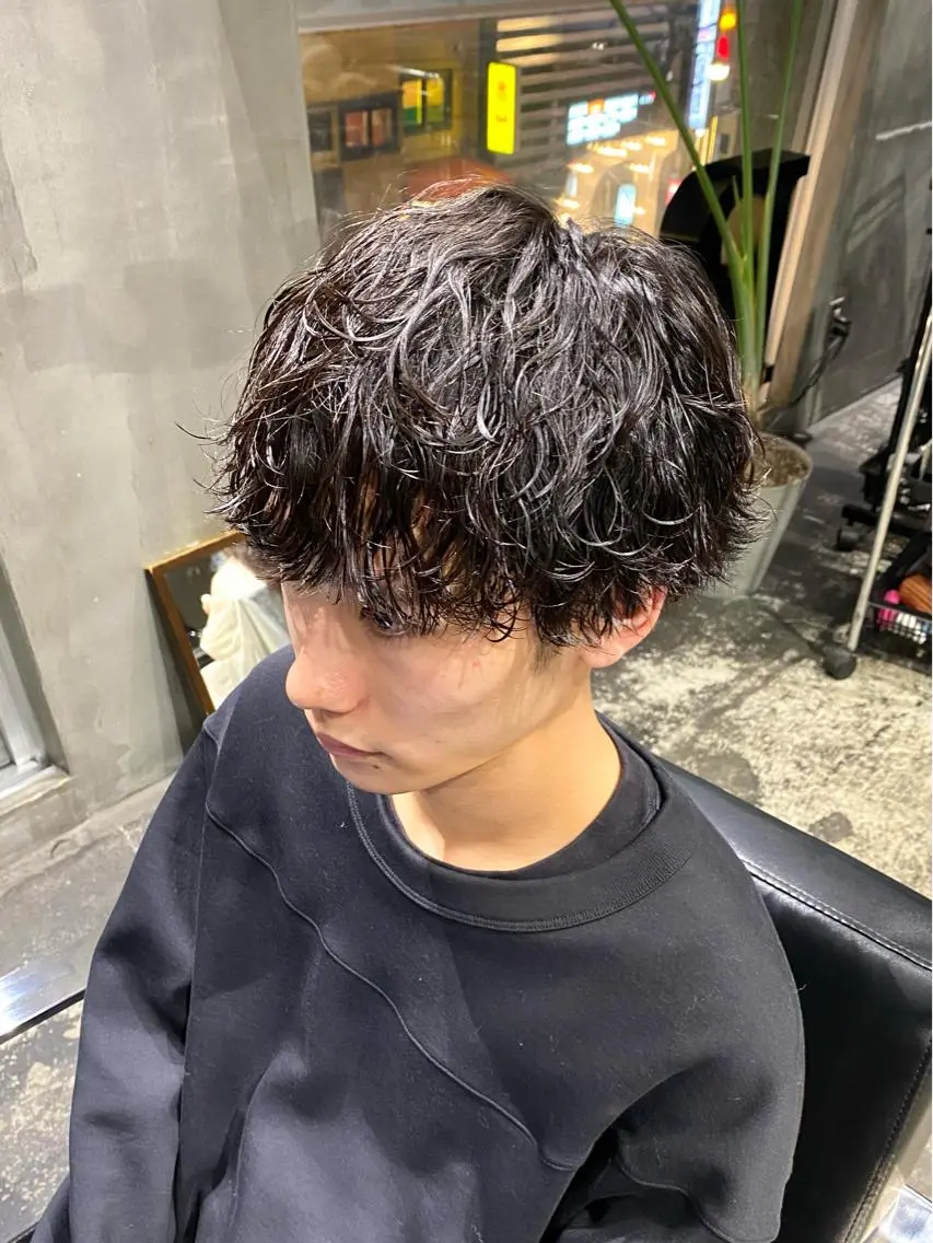 ショート パーマ メンズ カット パーマ 八戸パーマ/メンズパ ーマ/シンゴ。のヘアスタイル