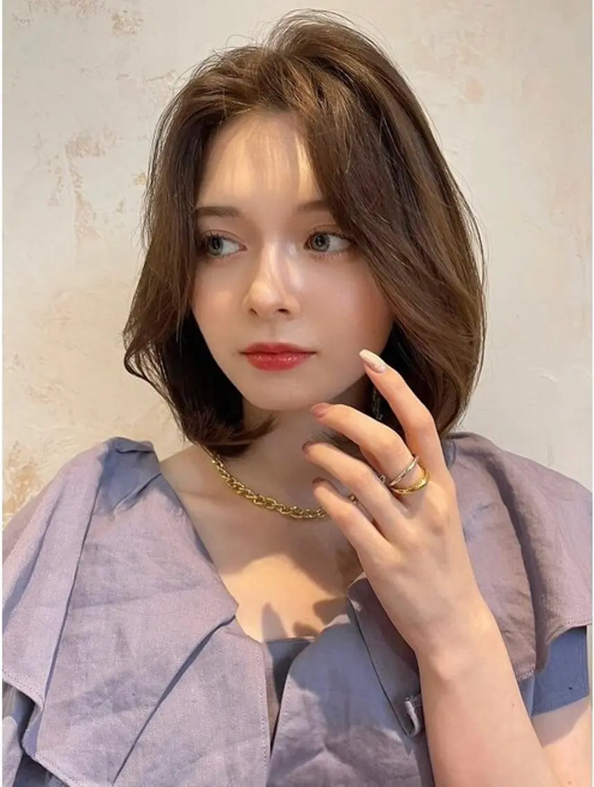 ショート 顔まわりレイヤー 髪質改善 韓国風ヘア レイヤーカット 似合わせカット ヘアカラー 髪質改善🇰🇷レイ ヤーカット/艶透明髪のヘアスタイル