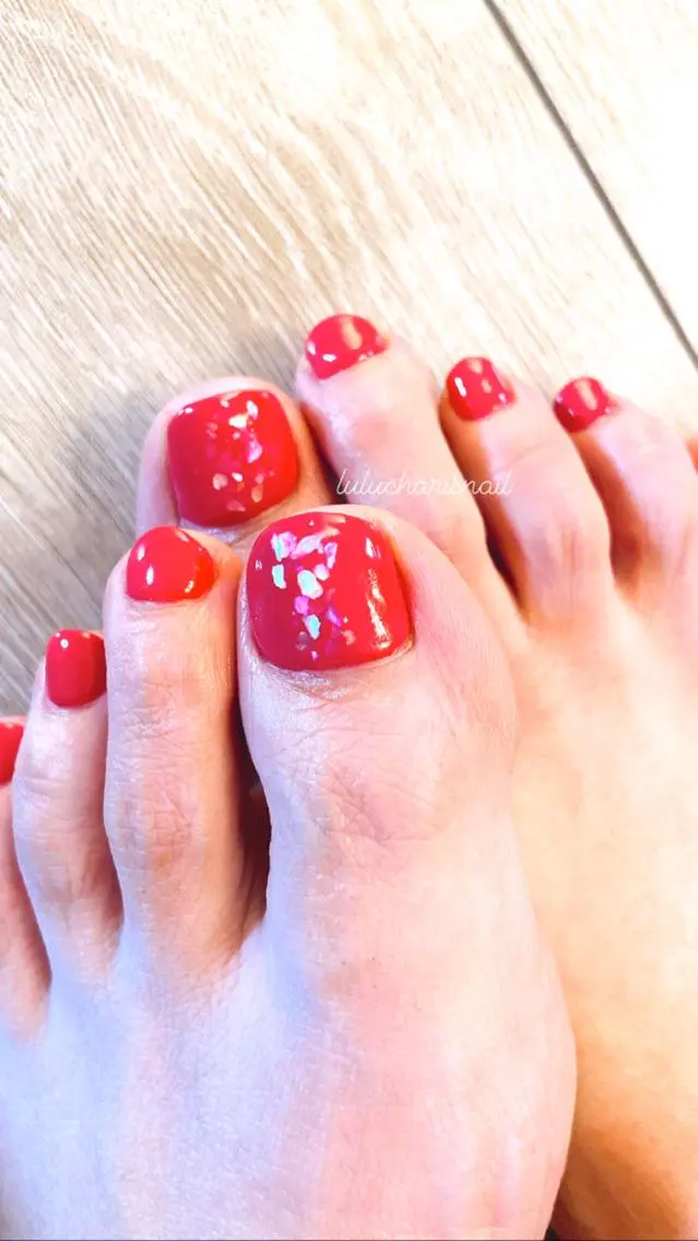 ネイル フットネイル ワンカラーネイル lulucharis nailのネイルデザイン