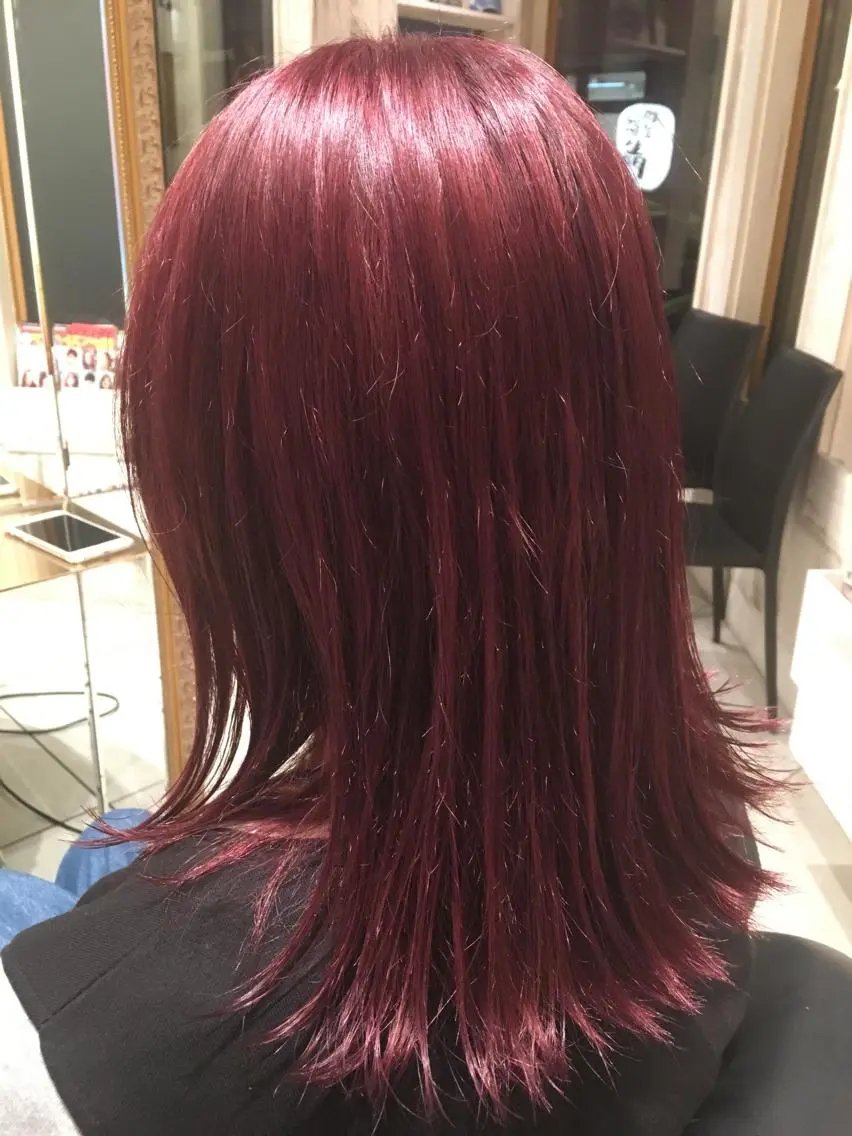 ミディアム セミロング ロング カラー ピンクカラー バイオレットカラー 永井大樹✨ 透明感カラー✨のヘアスタイル