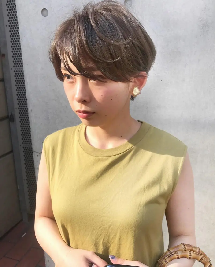 ショート ハイライト ショートヘア 久保 明日香のヘアスタイル