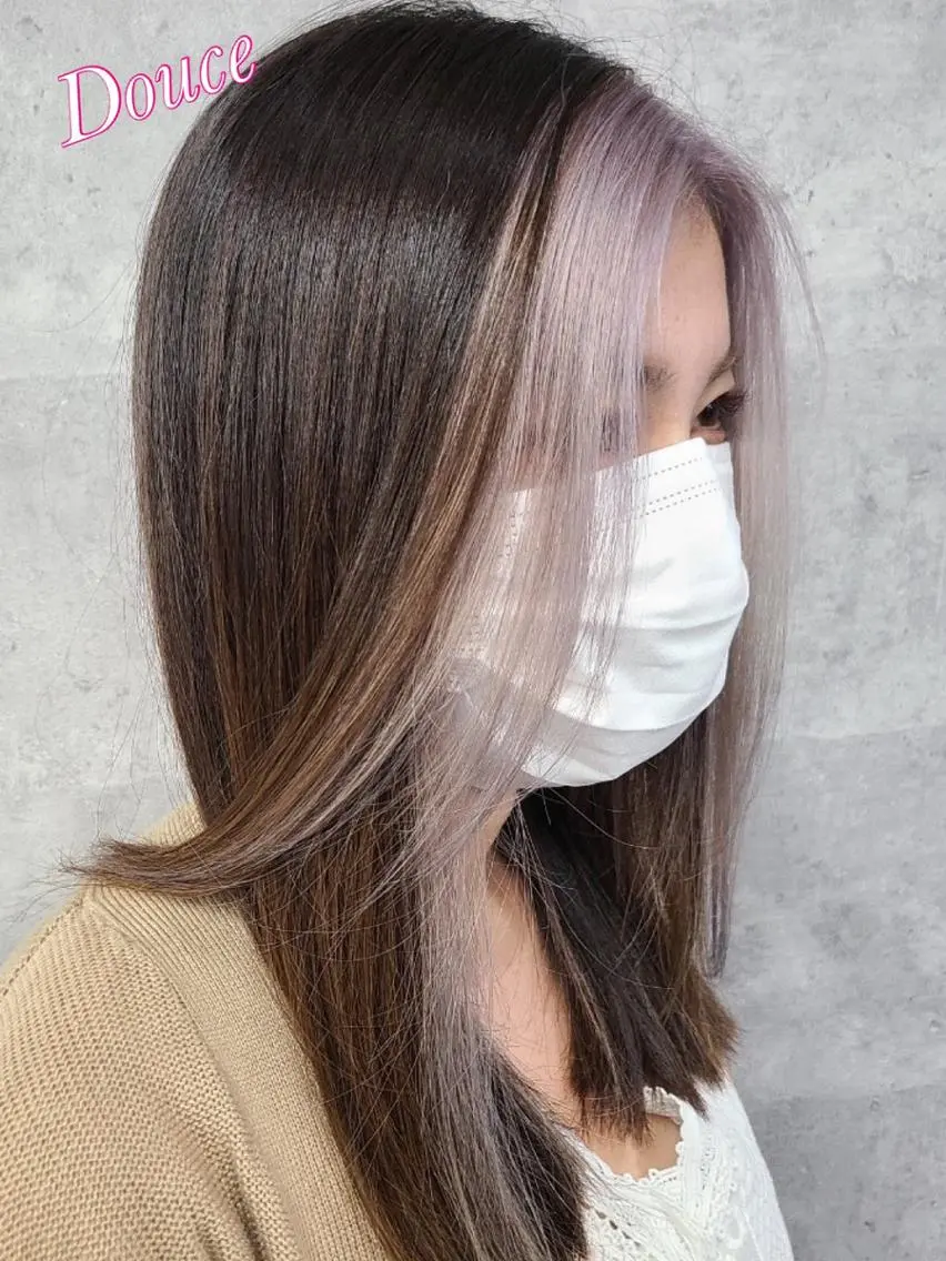 ロング 大阪レミーエクステ チビ編み込みのヘアスタイル