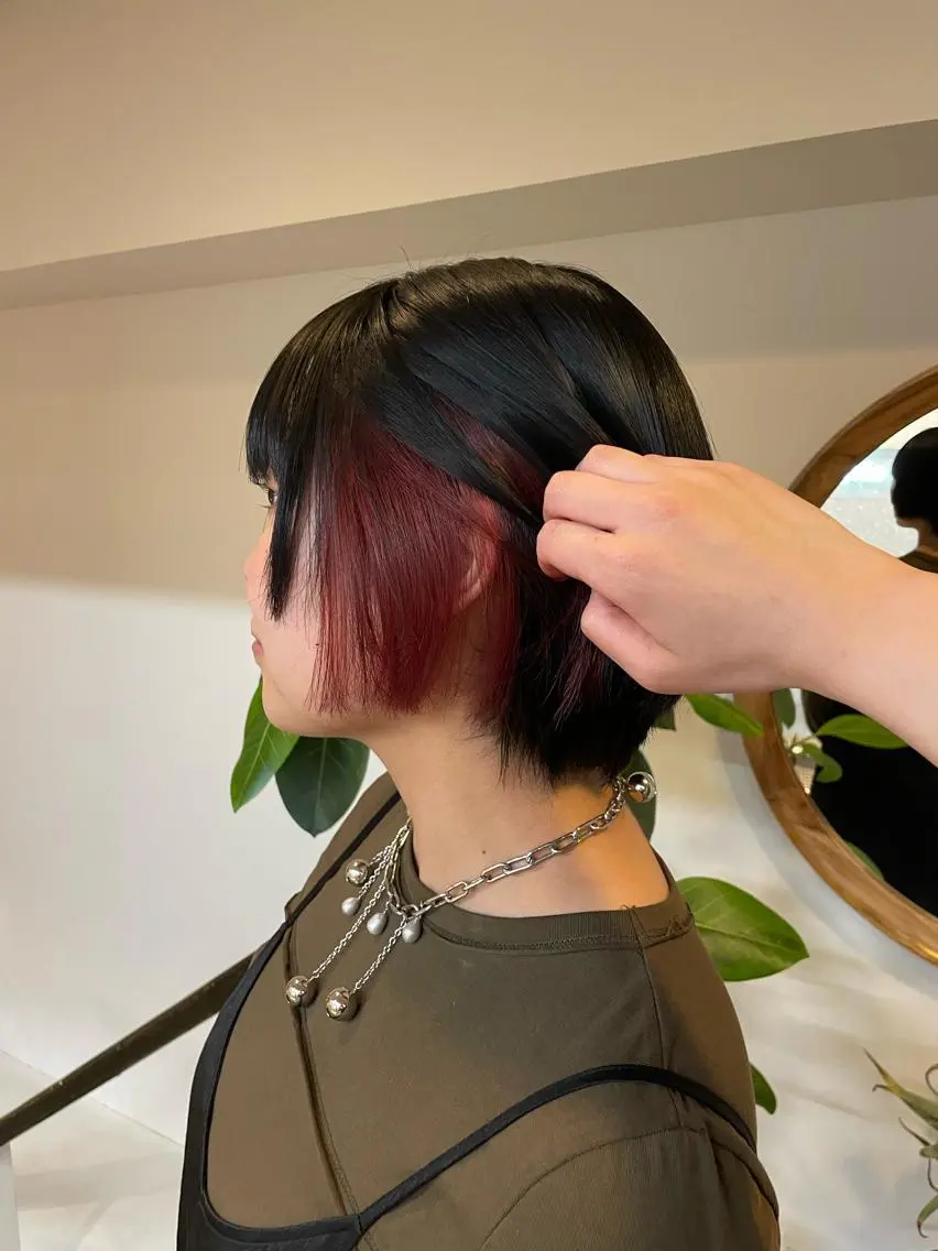 ショート カラー ブリーチなしダブル ブリーチカラー優海のヘアスタイル
