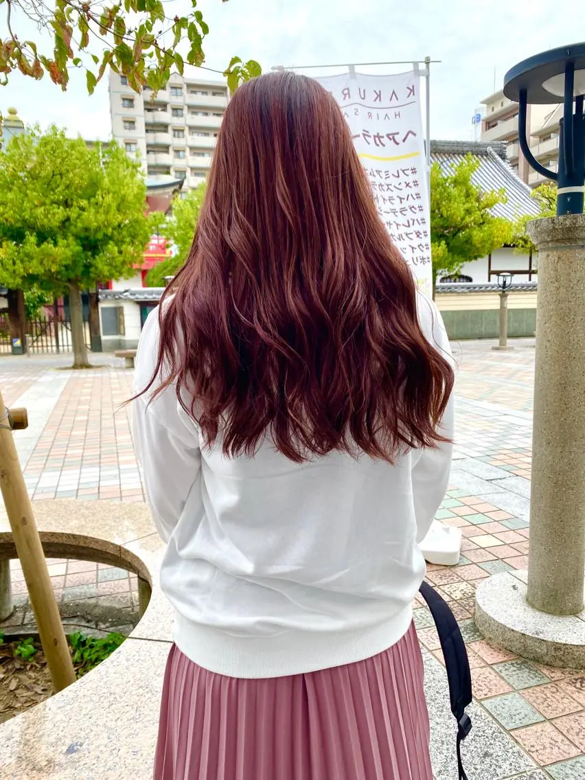 ロング カラー ブリーチカラー 美髪矯正takaraのヘアスタイル