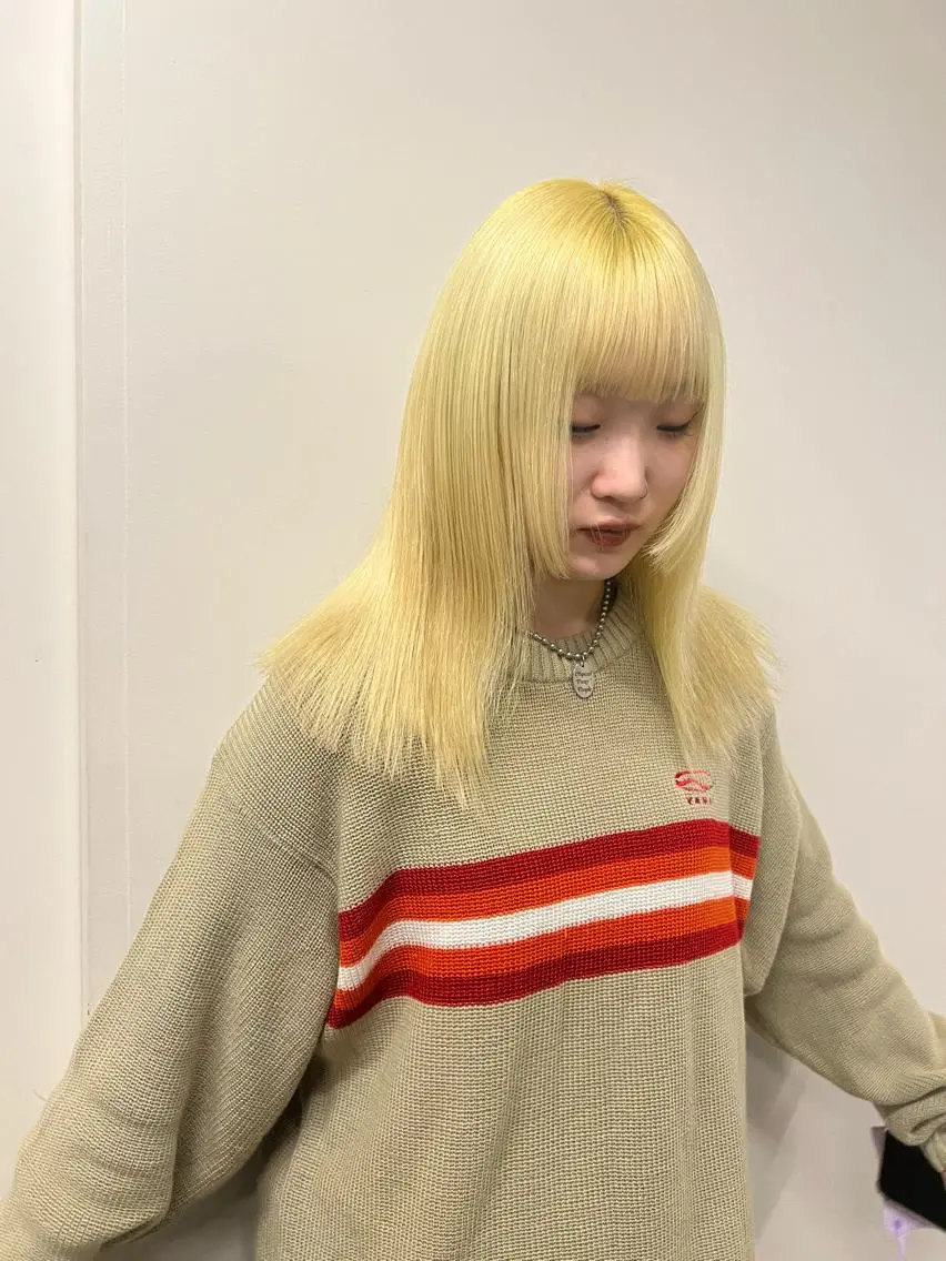セミロング 川原大空 無料パーマモデル募集のヘアスタイル