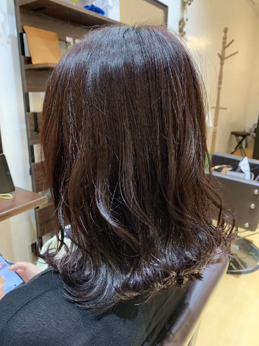 ミディアム カラー レッドカラー サトウ シューイチのヘアスタイル