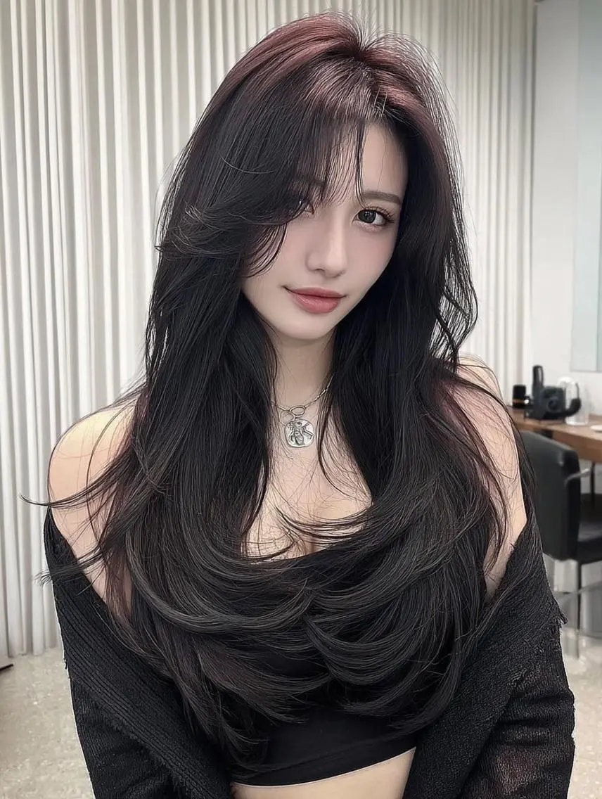ロング カラー ブリーチ ダブルカラー 髪質改善 縮毛矯正 トリートメント ヘアカラー トリートメント レイヤーカット✨ 福井雄登のヘアスタイル