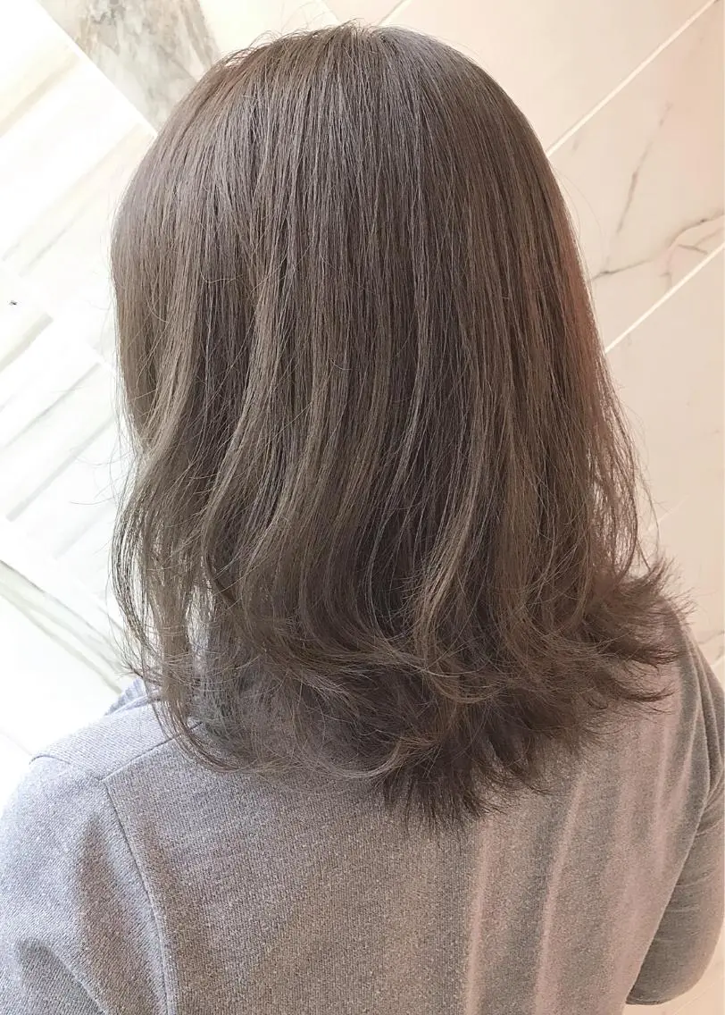 ミディアム カラー グレージュ ラベンダーカラー ラベンダーグレージュ ラベンダーグレー 上條 航平のヘアスタイル