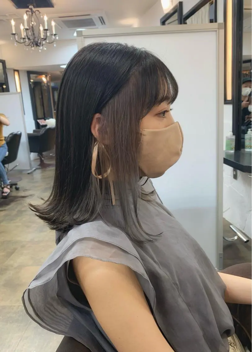 ミディアム カラー グレージュ ヘアカラー トリートメント 矢野 晃平のヘアスタイル