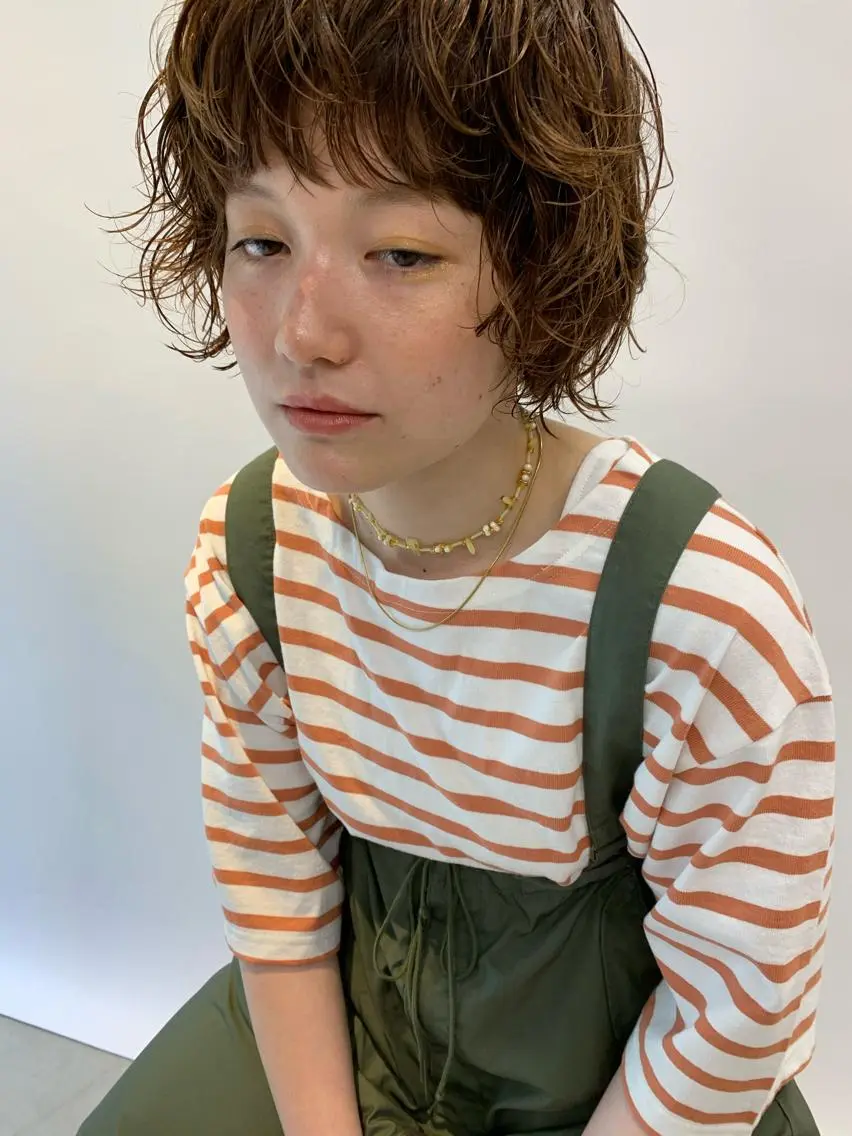 パーマ カット パーマ 岩田 良/ブリーチカラーのヘアスタイル