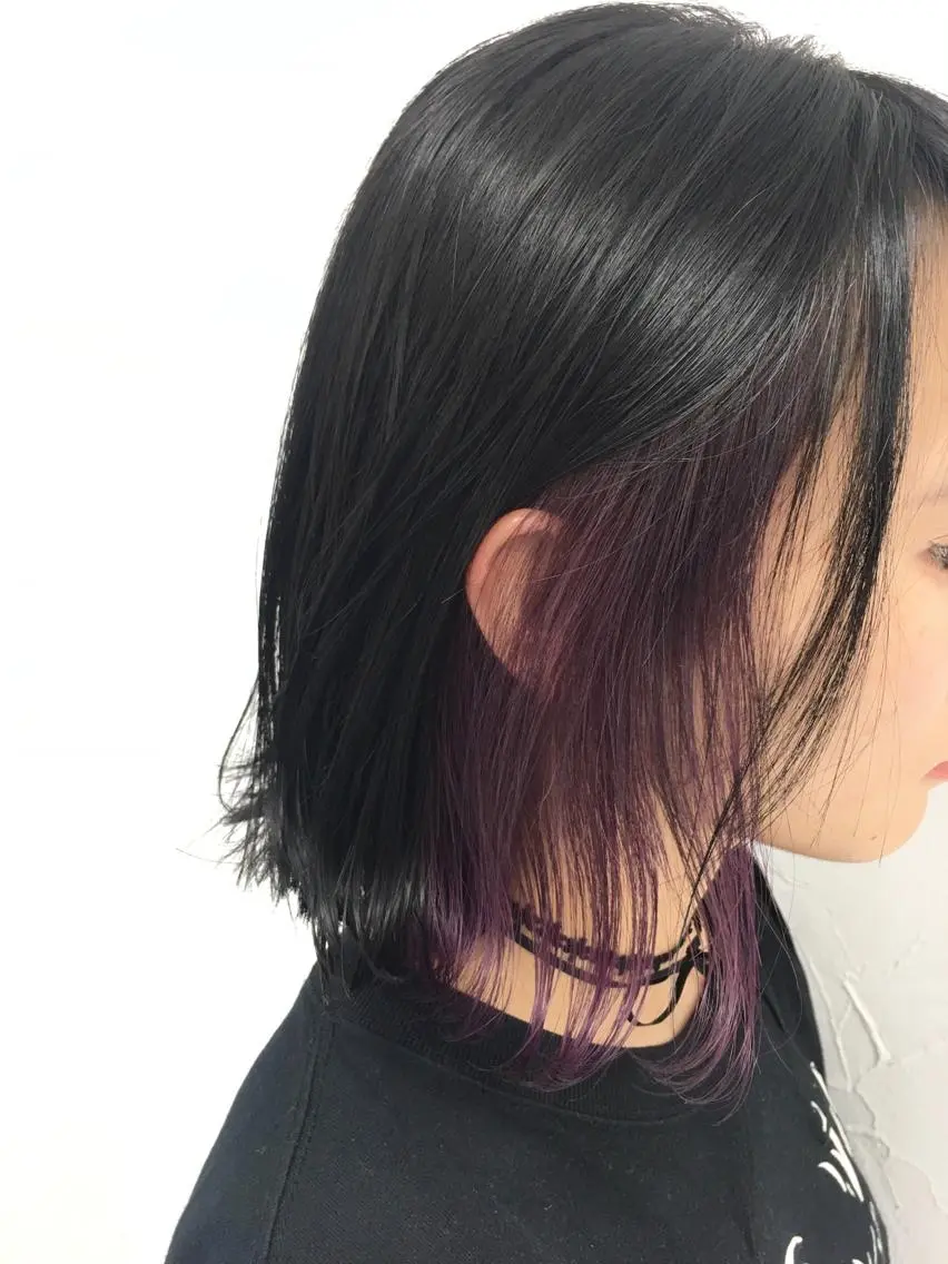 ミディアム カラー インナーカラー 脱！黒髪 ダブルカラー【上野】のヘアスタイル